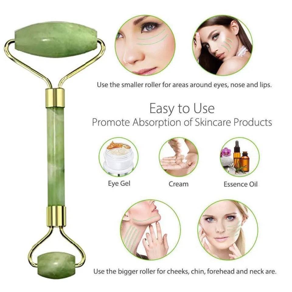 Gua Sha Facial Tools Set & Jade Roller - 100% Natural Beauty Treatment