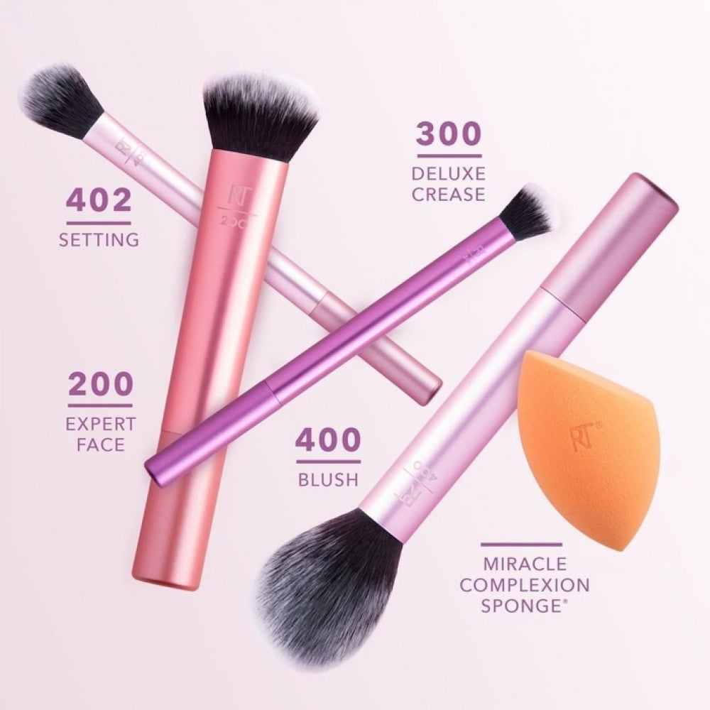 Real Techniques Everyday Essentials Makeup Brush Complete Face Set