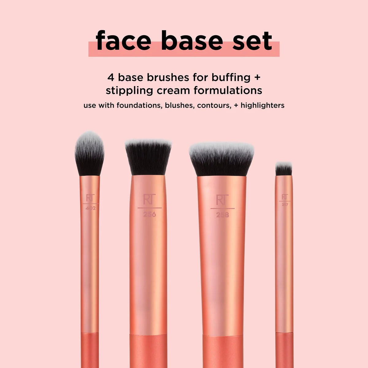 Real Techniques Face Base Makeup Brush Set - 4 Pieces Set