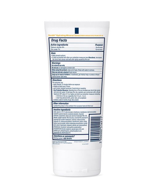 CeraVe Hydrating Mineral Sunscreen Body Lotion SPF 50 - 150 ml