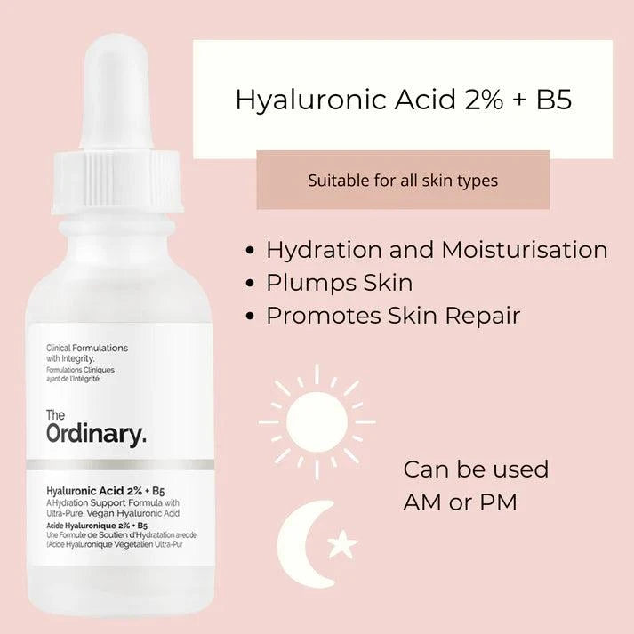 Experience Deep Moisture with Ordinary Hyaluronic Acid 2% + B5 - 30ml