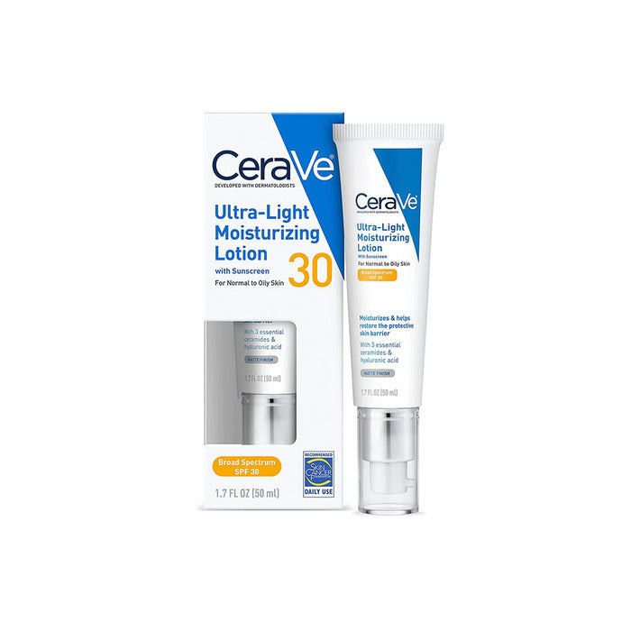 CeraVe Ultra-Light Face Moisturizer with Sunscreen SPF 30 for Normal to Oily Skin - 50ml