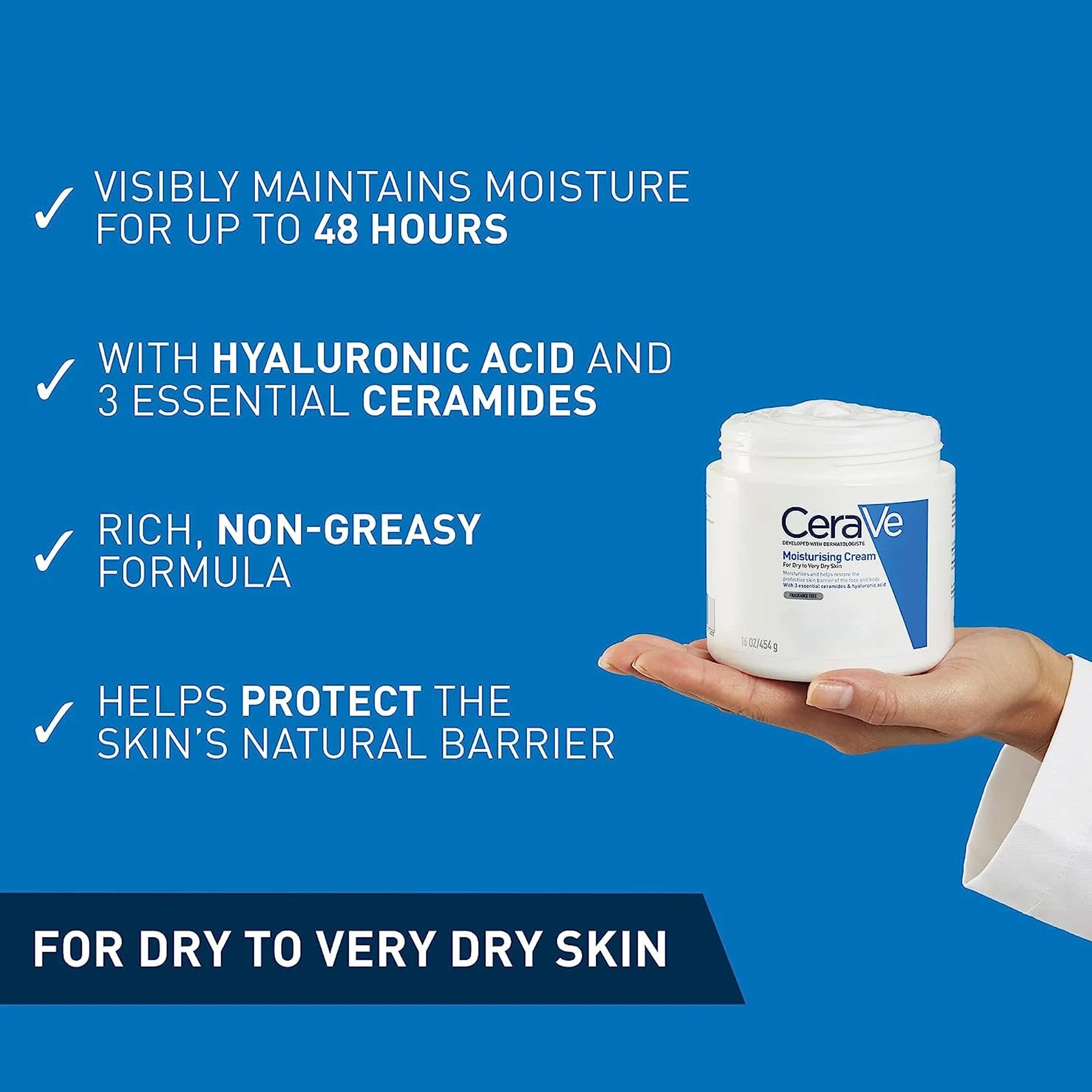 CeraVe Moisturizing Cream for Dry to Very Dry Skin - 454g