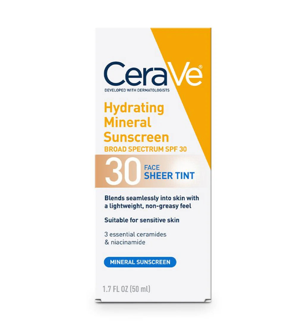 CeraVe Hydrating Mineral Sunscreen Face Sheer Tint SPF 30 - 50ml